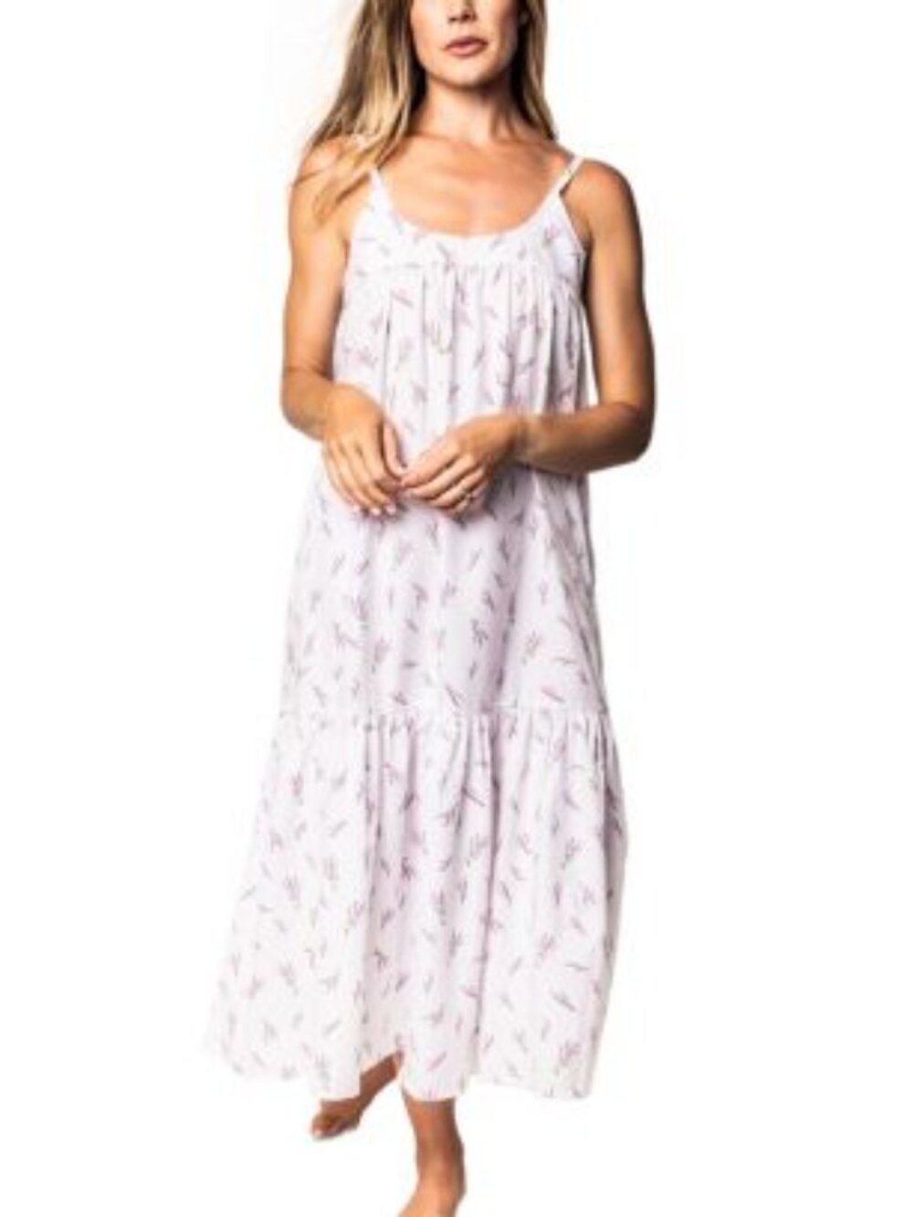 NWT Petite Plume (Item-800) Fields of Provence White Purple Chloe Nightgown XS